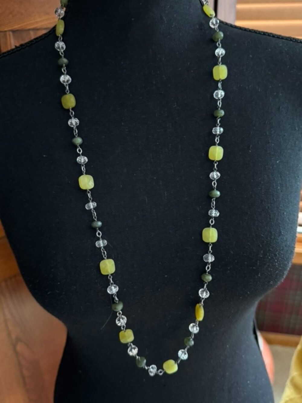 Silpada Long Necklace with Jade, Crystal and Sterling Silver
